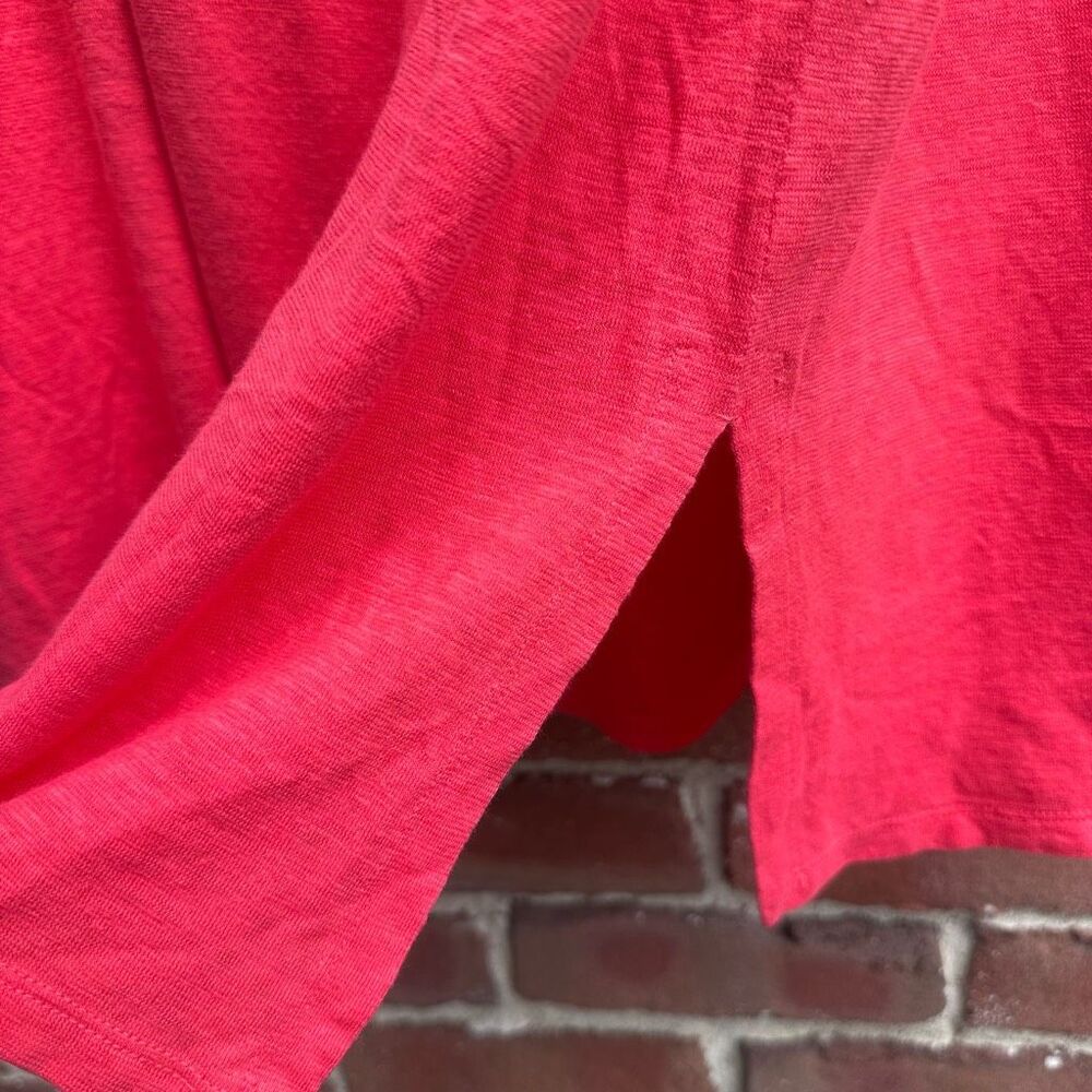 Eileen Fisher $198 Organic Hemp Cotton Short Sleeve Dress Coral XS NEW - Picture 6 of 7